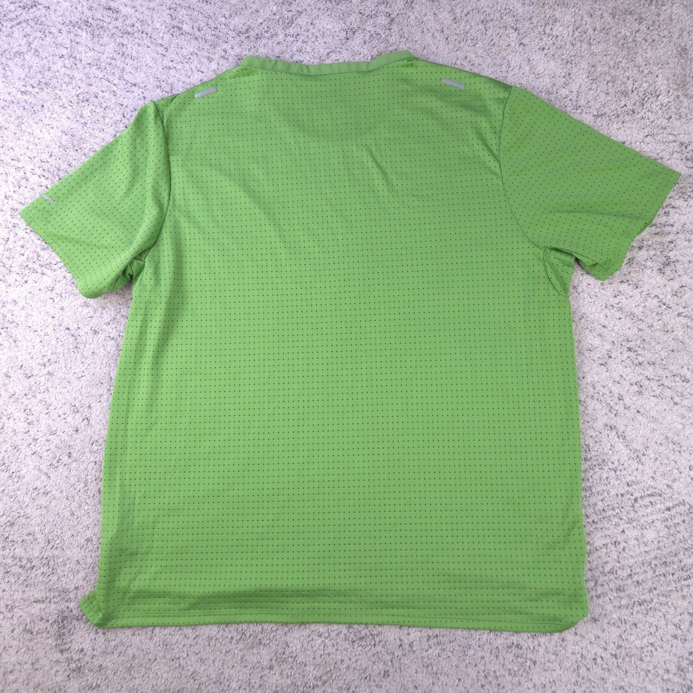 Nike Running Division Top Mens XL Run Shirt Green Reflective Crew Neck GUC - Picture 2 of 9